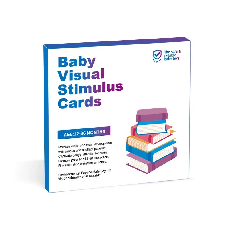 Black & White Baby Cards - High Contrast Visual Stimulation, Early Sensory Cognitive Toy for 0-36 Months