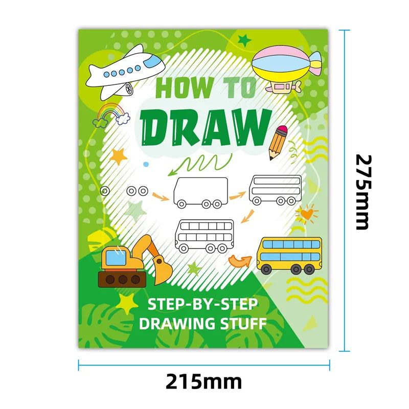 Fun Drawing Book Drawing Book Step-by-Step Guide with Animal Illustrations Cute Cartoon Characters Colorful Patterns Book