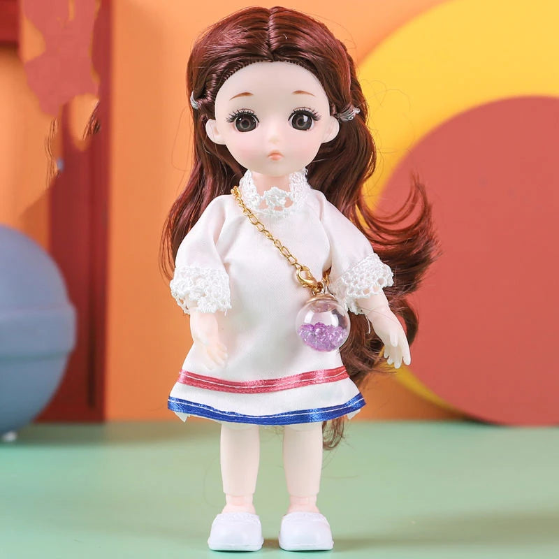 Doll For Girl Toy BJD Mini Doll 13 Movable Joint Baby 3D Big Eyes Beautiful DIY Toy Doll With Clothes Dress Up 1/12 Fashion Doll