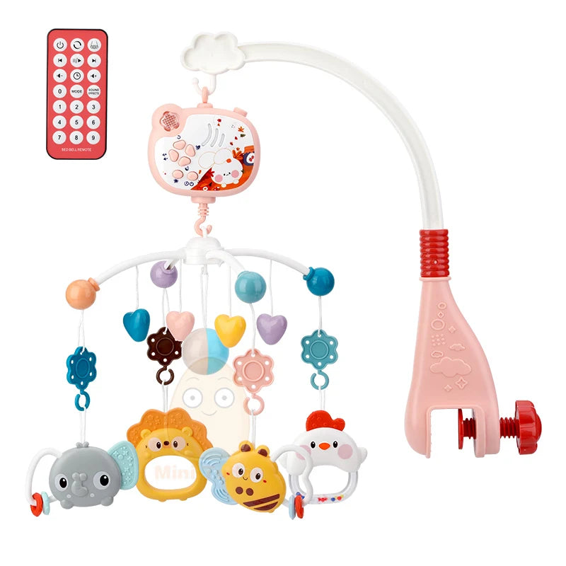Baby Crib Mobile Rattle Toy For 0-12 Months Infant  Rotating Musical Projector Night Light Bed Bell Educational For Newborn Gift