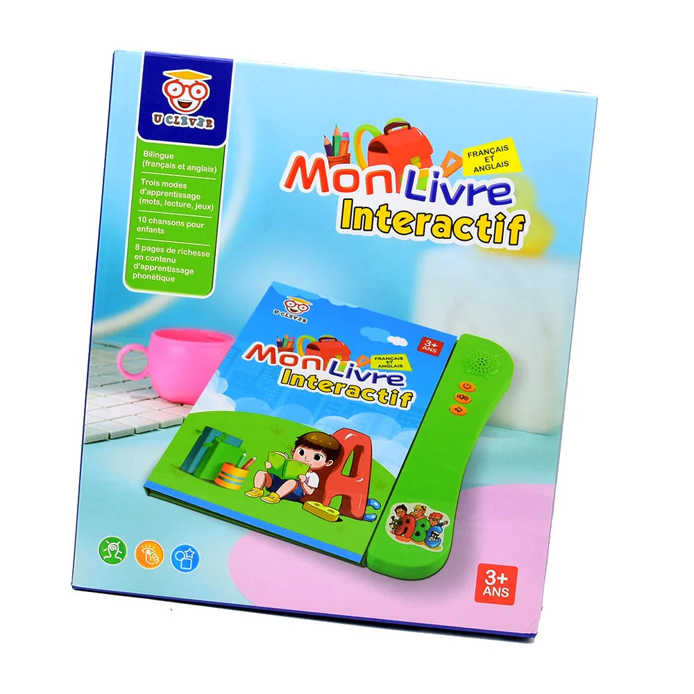 French English Bilingual Audio Books Kids Interactive Sound Book Early Learning Language E-Book Educational Toy for Toddlers