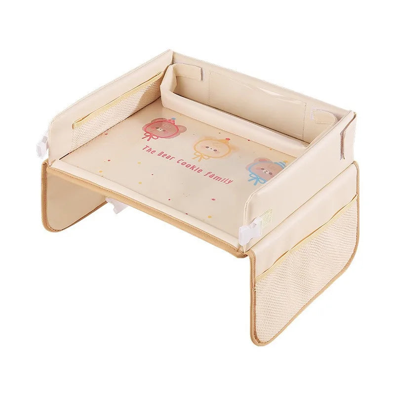 Baby Car Waterproof Storage Dining Table, Cartoon Kids Car Safety Seat Tray, Universal Small Table Board for Strollers