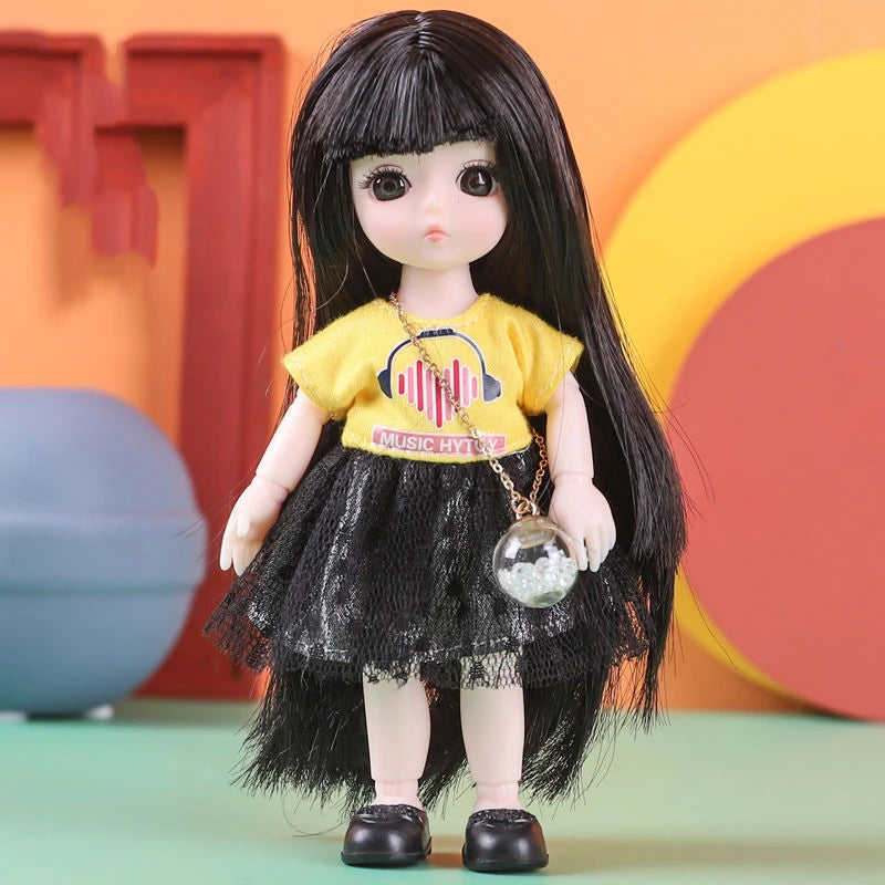 Doll For Girl Toy BJD Mini Doll 13 Movable Joint Baby 3D Big Eyes Beautiful DIY Toy Doll With Clothes Dress Up 1/12 Fashion Doll