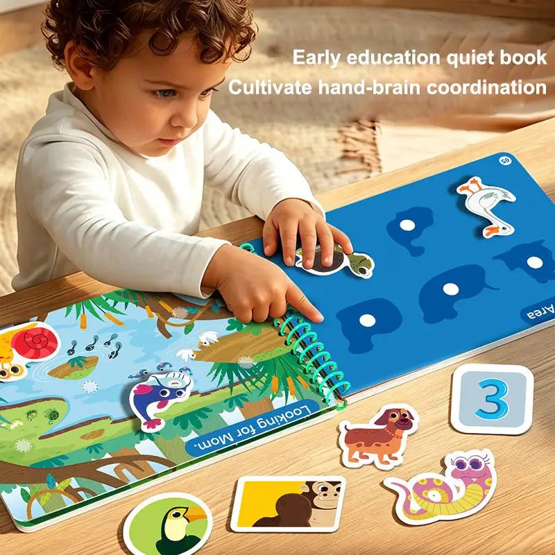 4 Engaging Cartoon Themed Kids Busy Book Ideal for Travel DIY Sticker Fun