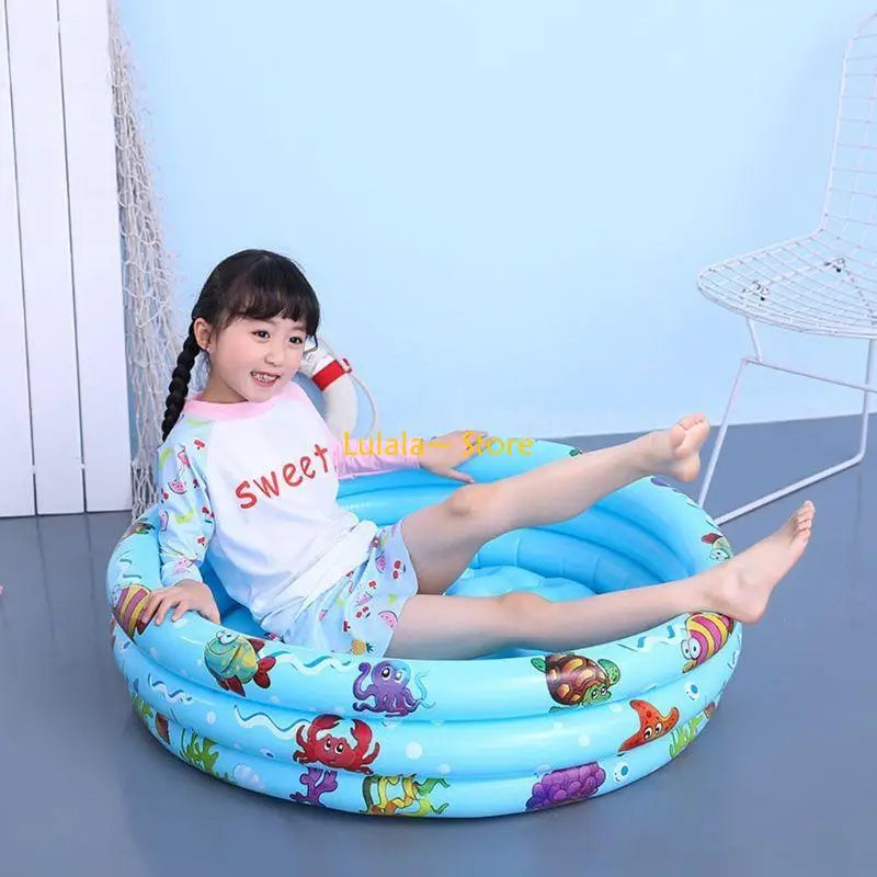 Y4QA 1 Set Baby Infants Inflatable Swimming Pool Kids Round Safety Swim Pool Foldable