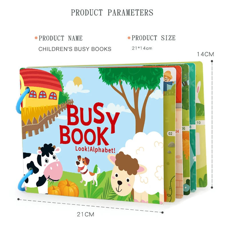 Montessori Busy Book My First Quiet Book Paste Early Learning Education Toy Children Toy Matching Game for Baby 3 4 5 Years