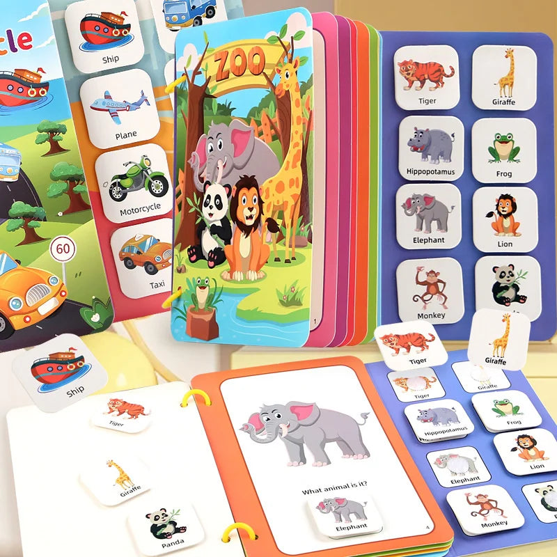 Montessori Baby Busy Book My First Quiet Book Paste Early Learning Education Toy Children Toy Matching Game for Babies 2 3 Year