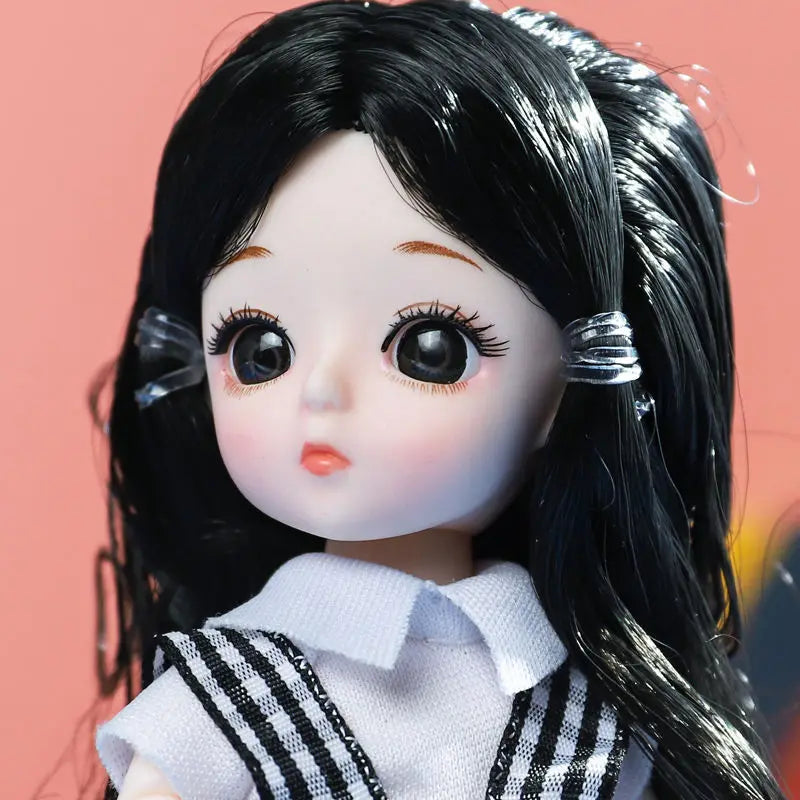 Doll For Girl Toy BJD Mini Doll 13 Movable Joint Baby 3D Big Eyes Beautiful DIY Toy Doll With Clothes Dress Up 1/12 Fashion Doll