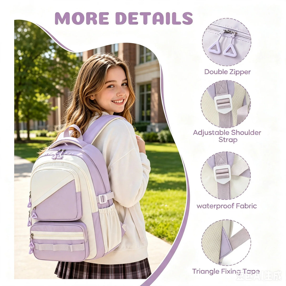 School Bag for Girls, School Backpack Teen Cute Travel Backpacks for Girls, School Girls 5th Grade Elementary School Bookbag