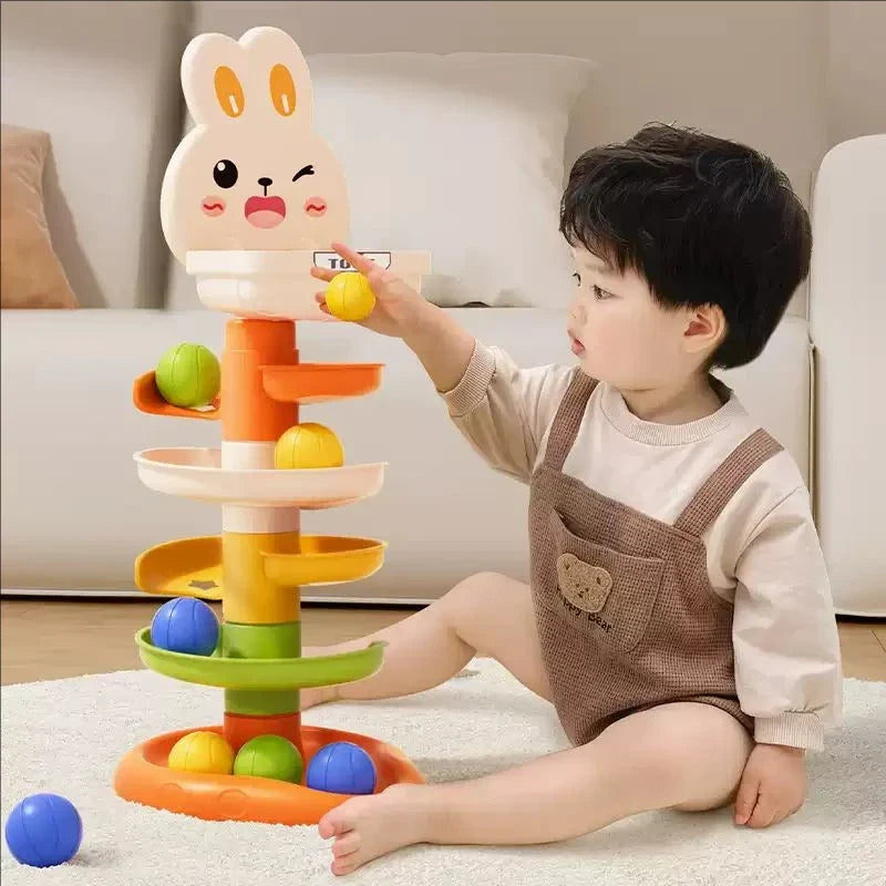 Montessori Baby Ball Drop Toy Toddlers Educational Toys for Children Activity Games Baby Learning Tower Stacking Toys for Babies