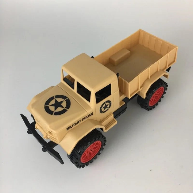 New Large Children's Inertia Military Truck Pickup Truck Big Truck Baby Car Model Toy Children's Birthday Present Puzzle Toys