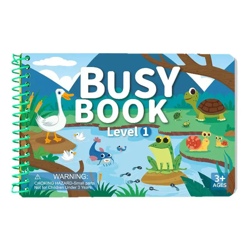 Interactive Kids Busy Book with 4 Cartoon Themes Ideal for Travel and DIY Sticker Play