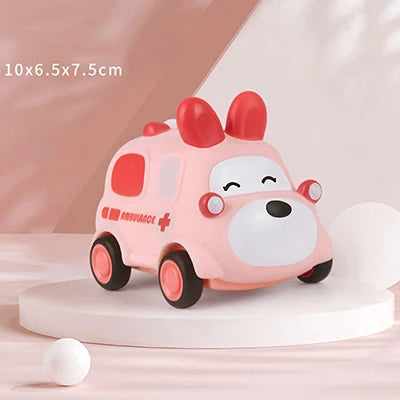 Baby Car Toys Press Gear Car Children's Toy Car Cute Pull Back Inertial Car Toy for Toddler Puzzle Animals Car Gift for Children