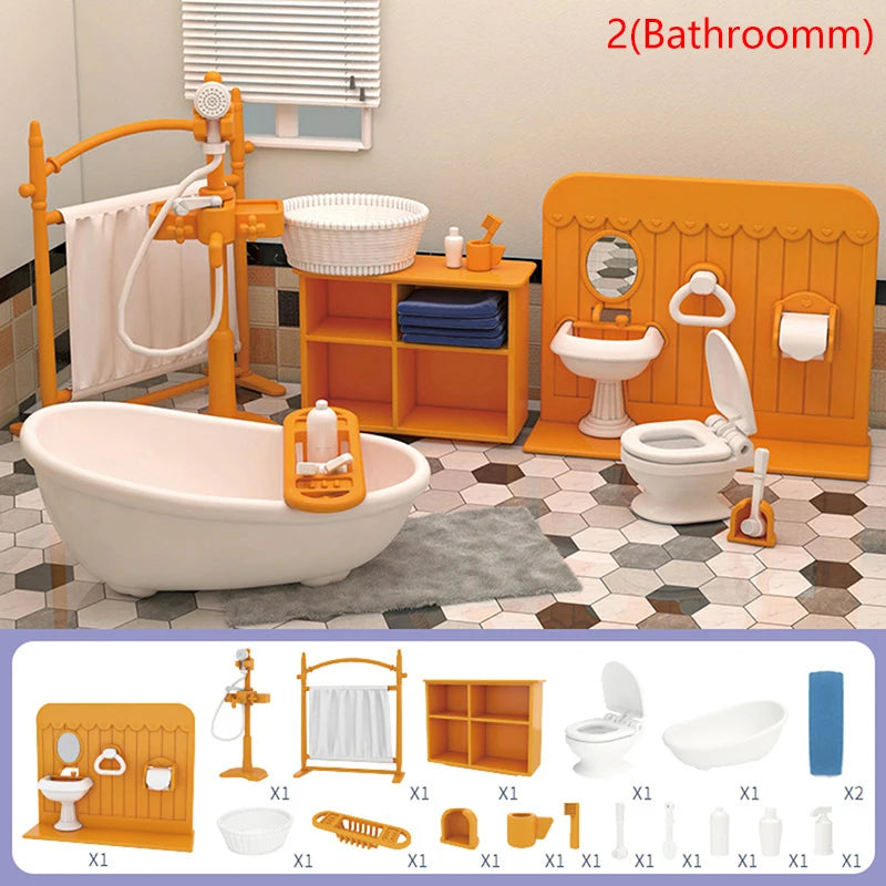 1 Set Dollhouse Furniture Miniature Toy For Dolls Kids Children House Play Toy Mini Furniture Doll Toys Boys Girls Gifts