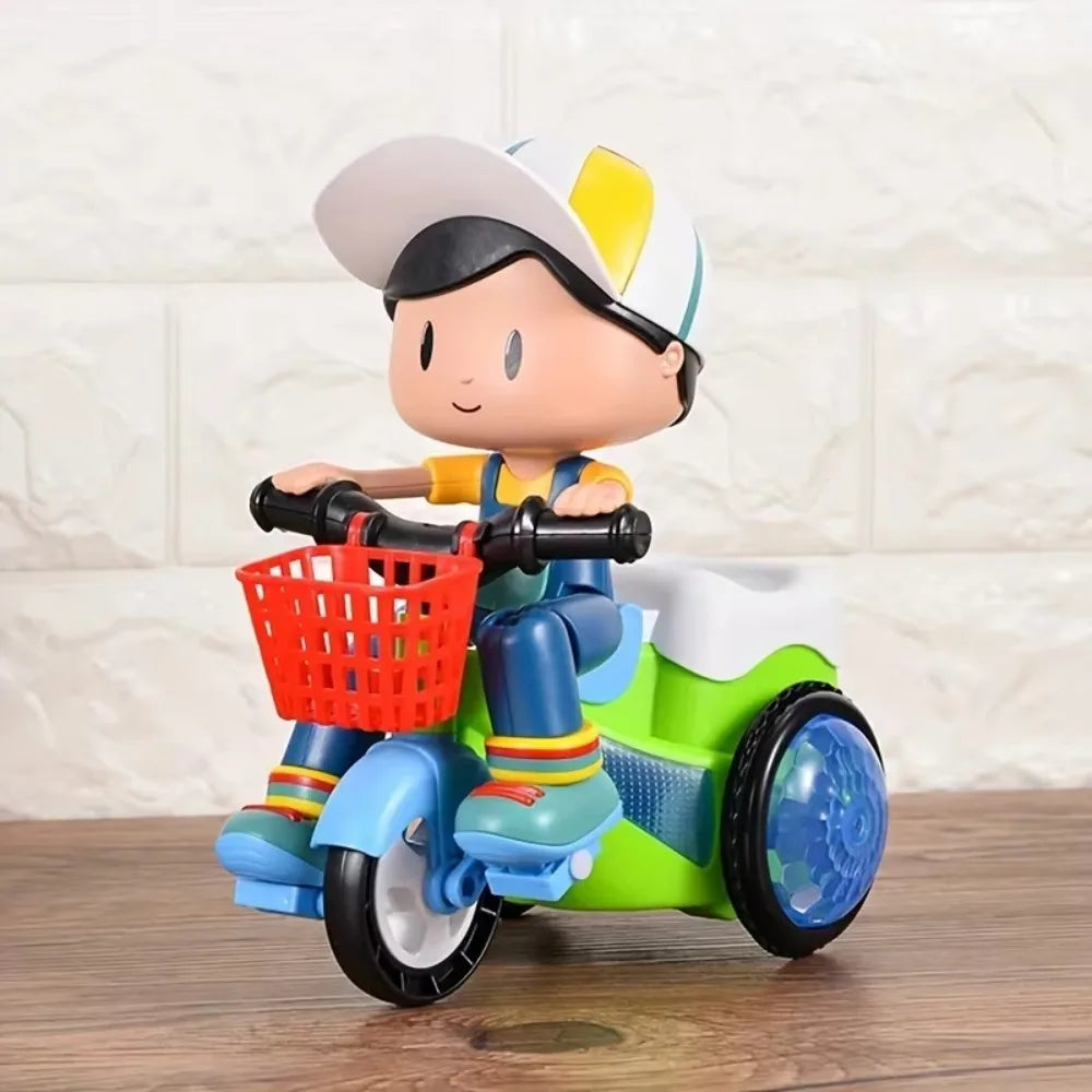 Robot Toys for Kids Spinning Stunt Car Toys Dancing Electric Trike Kids Motorcycle Cartoon Toy Interactive Toy with Music Light