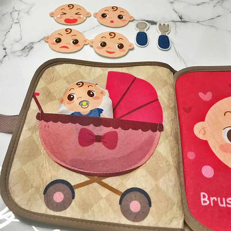Early Education English Interactive Cognitive Cloth Books Baby Learning Books Baby Soft Books Children's Toys