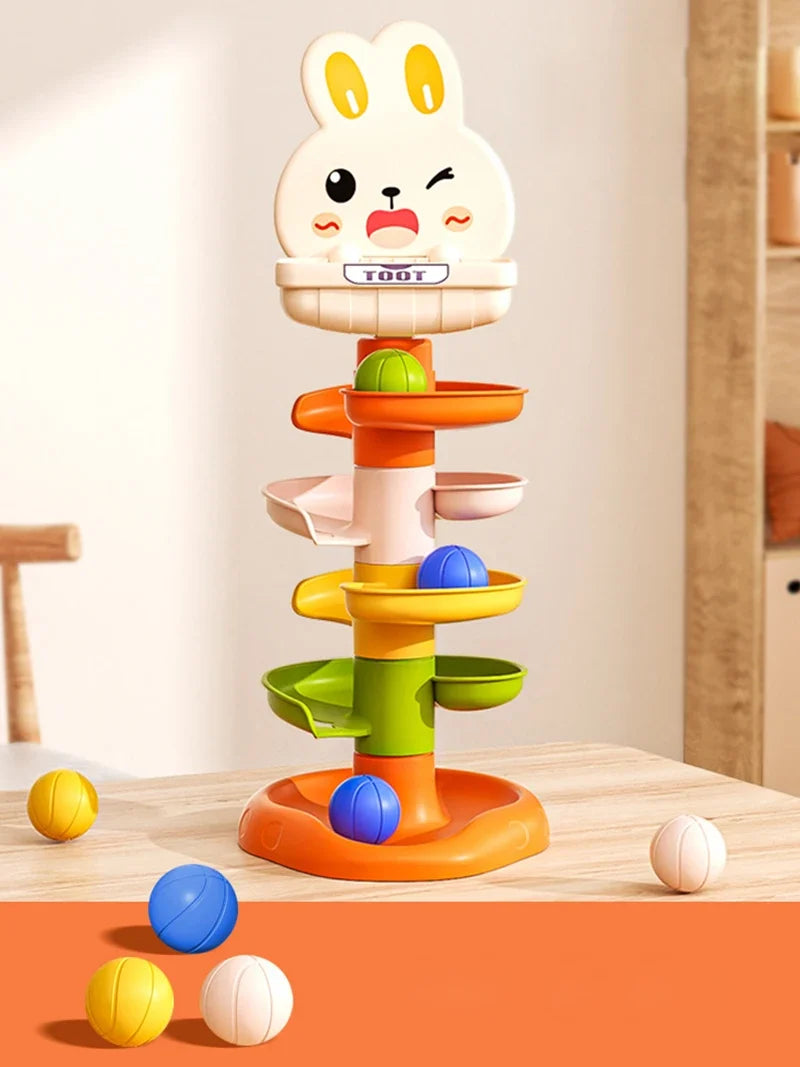 Montessori Baby Ball Drop Toy Toddlers Educational Toys for Children Activity Games Baby Learning Tower Stacking Toys for Babies