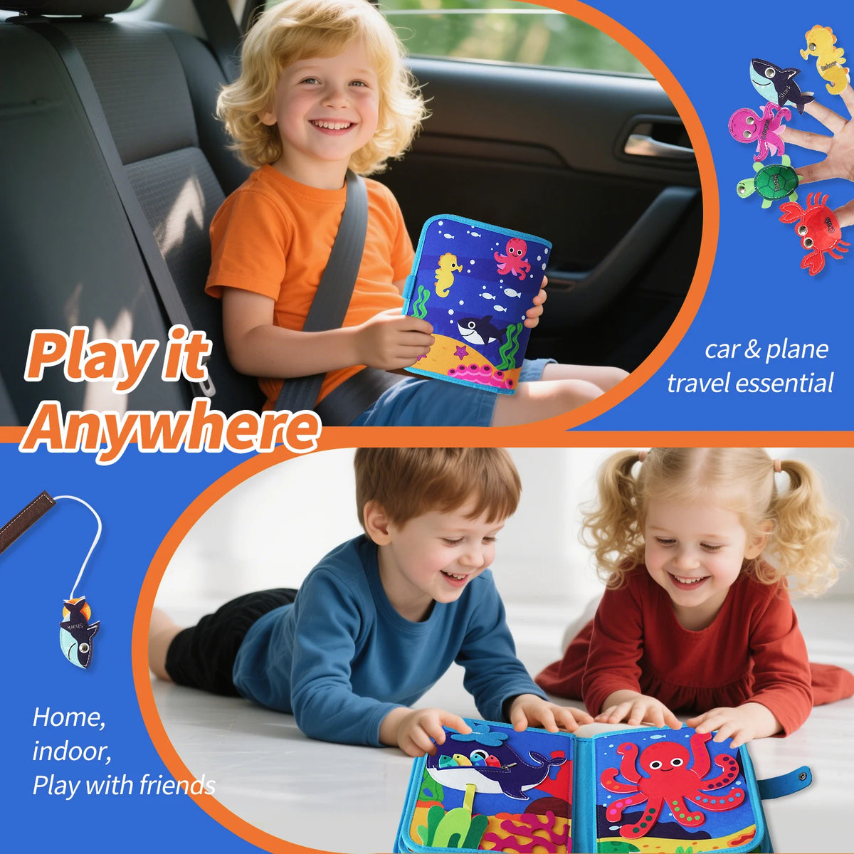 Busy Book Is Suitable for Travel Toys for Children Aged 1-3, Montessori Busy Board, and Birthday Gifts for Boys and Girls