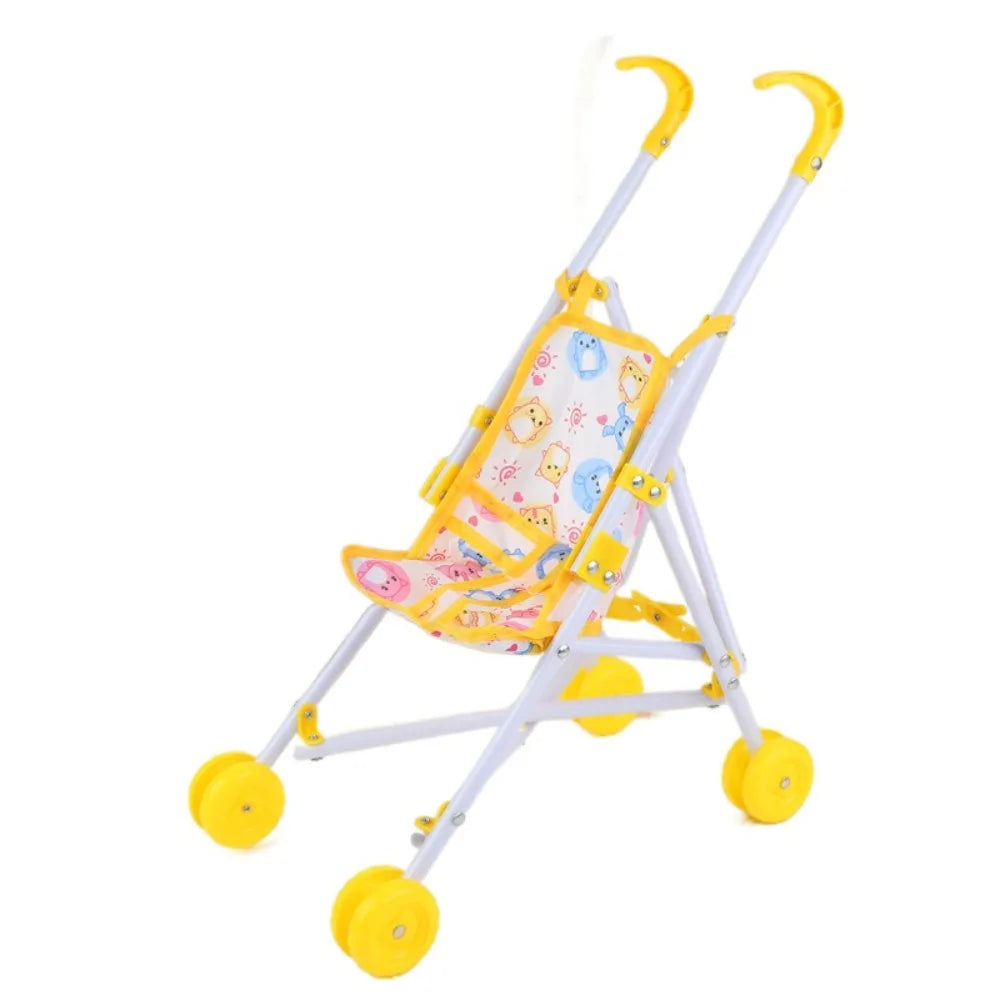 Durable Interactive Dolls Pram Play Toys Stable Baby Stroller Plastic Doll Handcart for Boys Girls Babies
