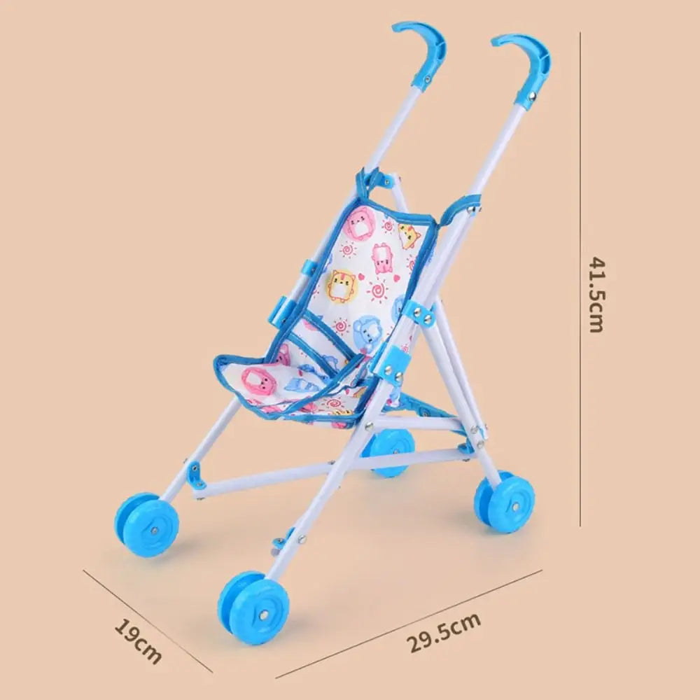 Durable Interactive Dolls Pram Play Toys Stable Baby Stroller Plastic Doll Handcart for Boys Girls Babies