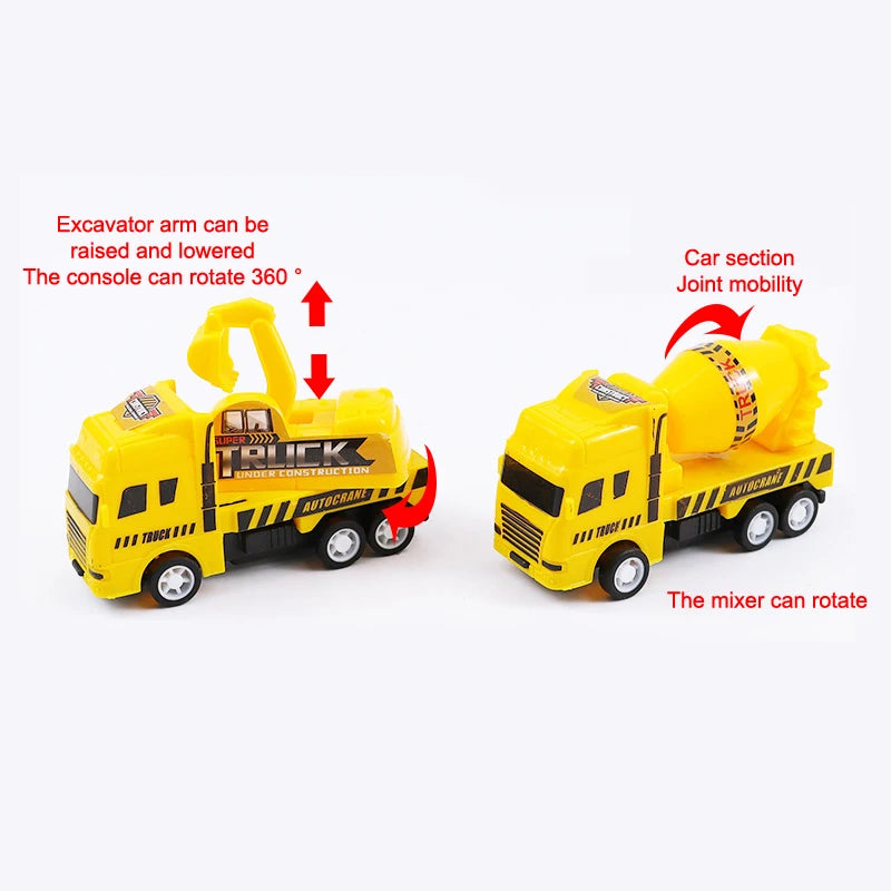 1 Pc Educational Cars Children Kid Pull Back Toy Warrior Engineering Vehicle Model Four Mini Cars