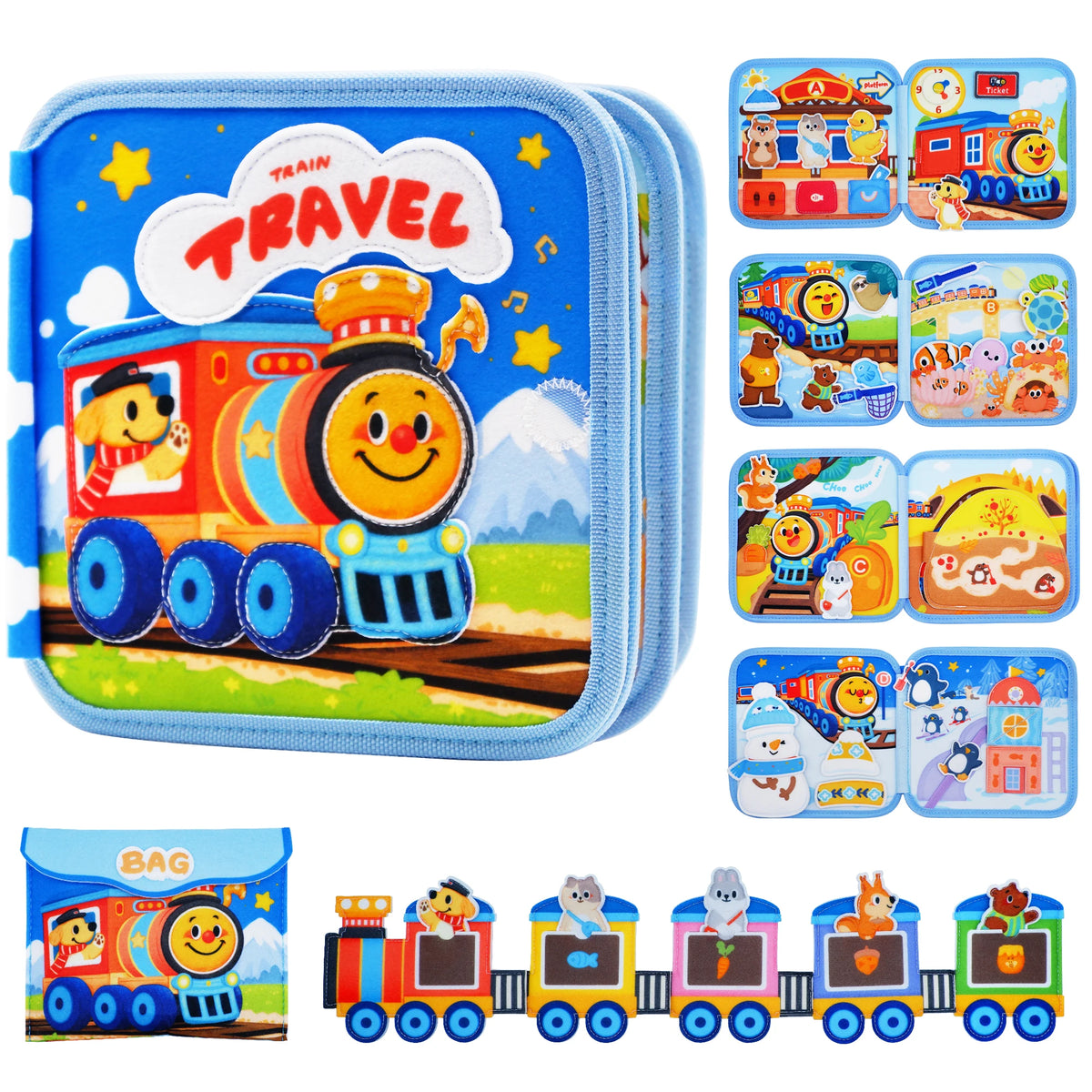 Montessori Busy Book for Toddlers Felt Quiet Book & Busy Sensory Toy Educational Travel Toy For Preschool Fine Motor & Cognitive