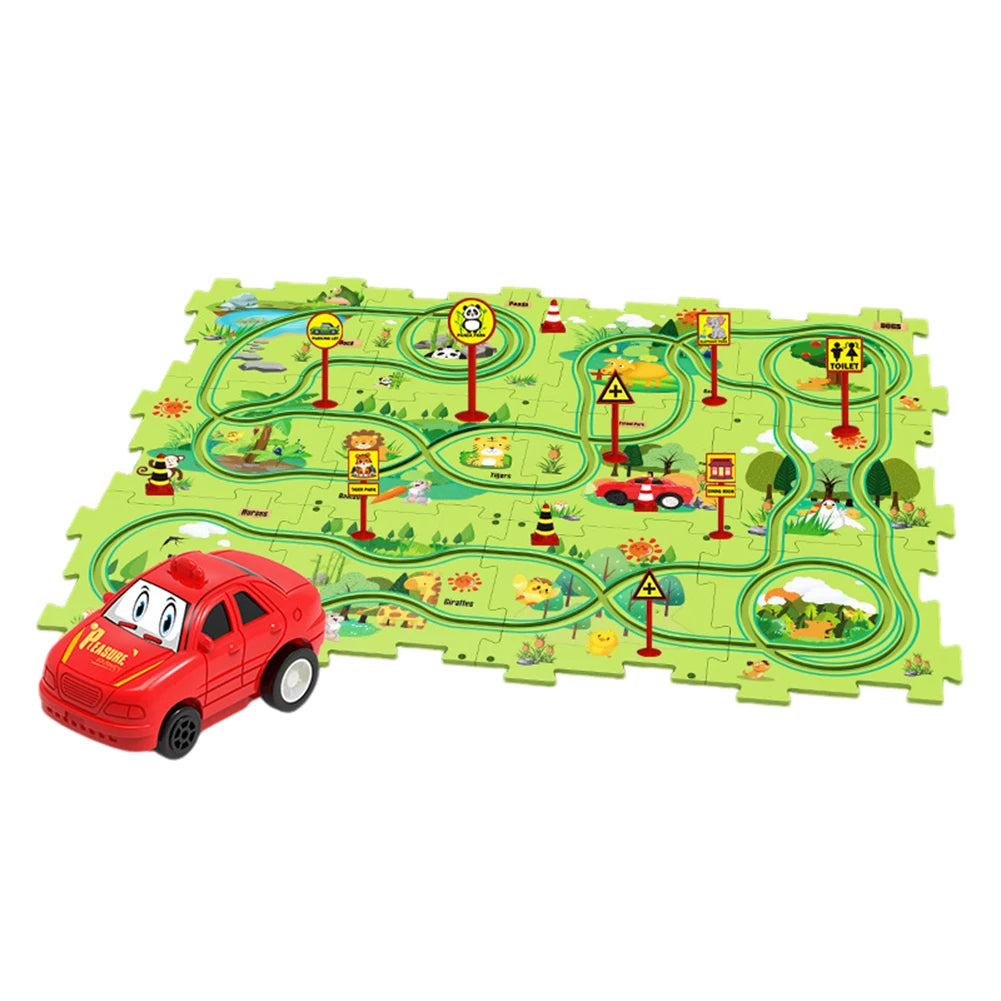 Montessori Toys DIY Assembling Electric Trolley Rail Car Building Toys Early Education Hand Eye Coordination for Kids Children