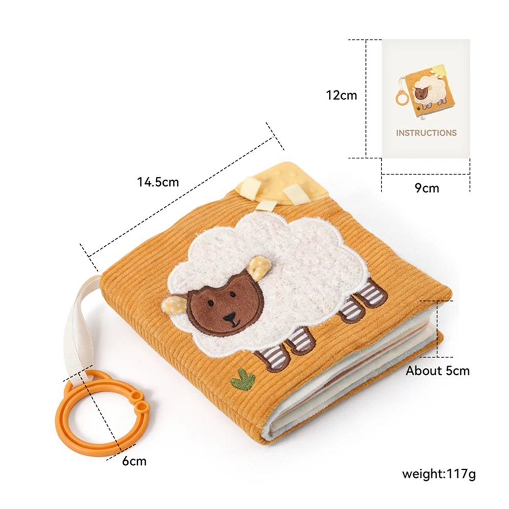 Baby Educational Cloth Book Toy Cute Little Lamb Soothing Cognitive Early Learning Book Newborn Enlightenment Essentials