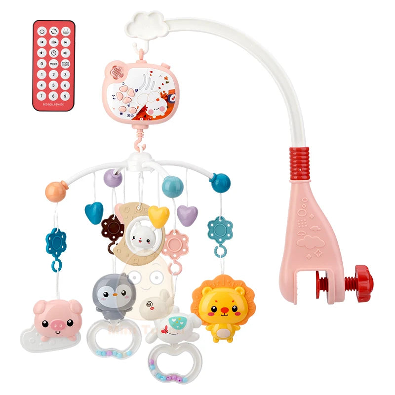 Baby Crib Mobile Rattle Toy For 0-12 Months Infant  Rotating Musical Projector Night Light Bed Bell Educational For Newborn Gift