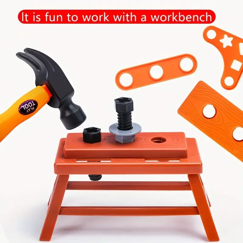 Toddler Tool Playset Hammer Saw and More, Construction Pretend Play Tools for Kids, Best Birthday Gift Ideas for Kids