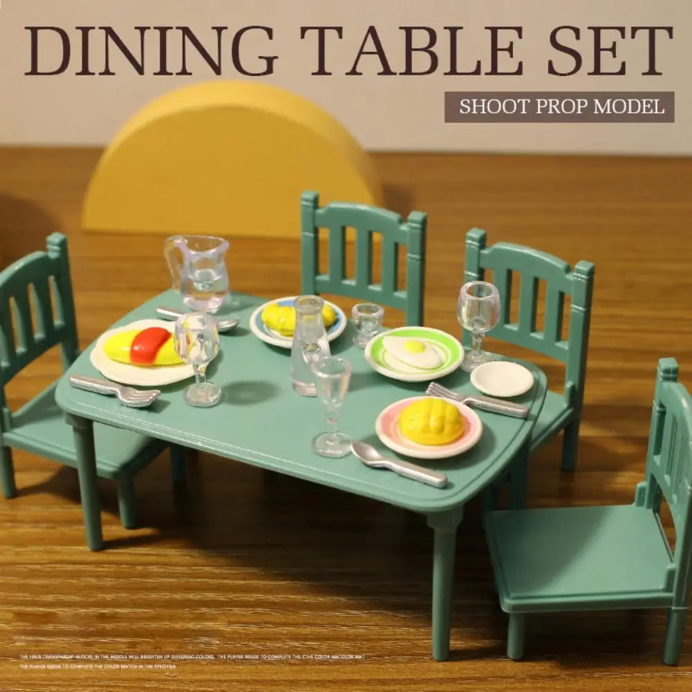 Dollhouse Miniature Furniture DIY Toy Set Forest Family Boys Girls Pretend Play Furniture Toys Living Room Kitchen Doll House