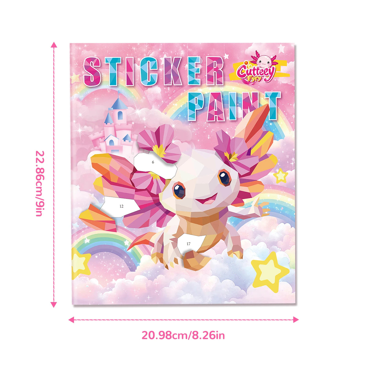 Busy Travel Toy Paint By Sticker For Kids, Screen Free Sticker Book By Number, Resuable Puzzle Sticker Paint Book For Girls Gift