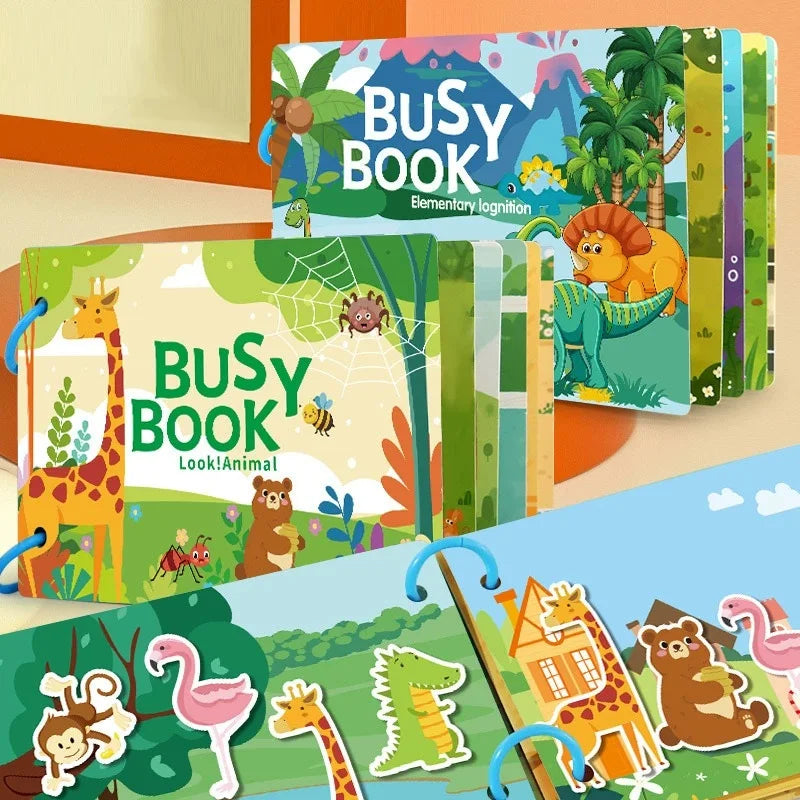 Montessori Baby Busy Book My First Quiet Book Toys for Children Paste Matching Puzzle Game Early Learning Education Toys