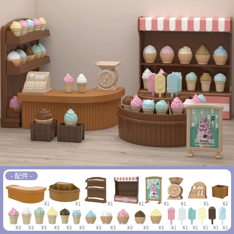 Original Toys Miniature Items Furniture Family Toys Dollhouse LivingRoom Bathroom Kitchen Set Pretend Creative Ideas Kids Toys