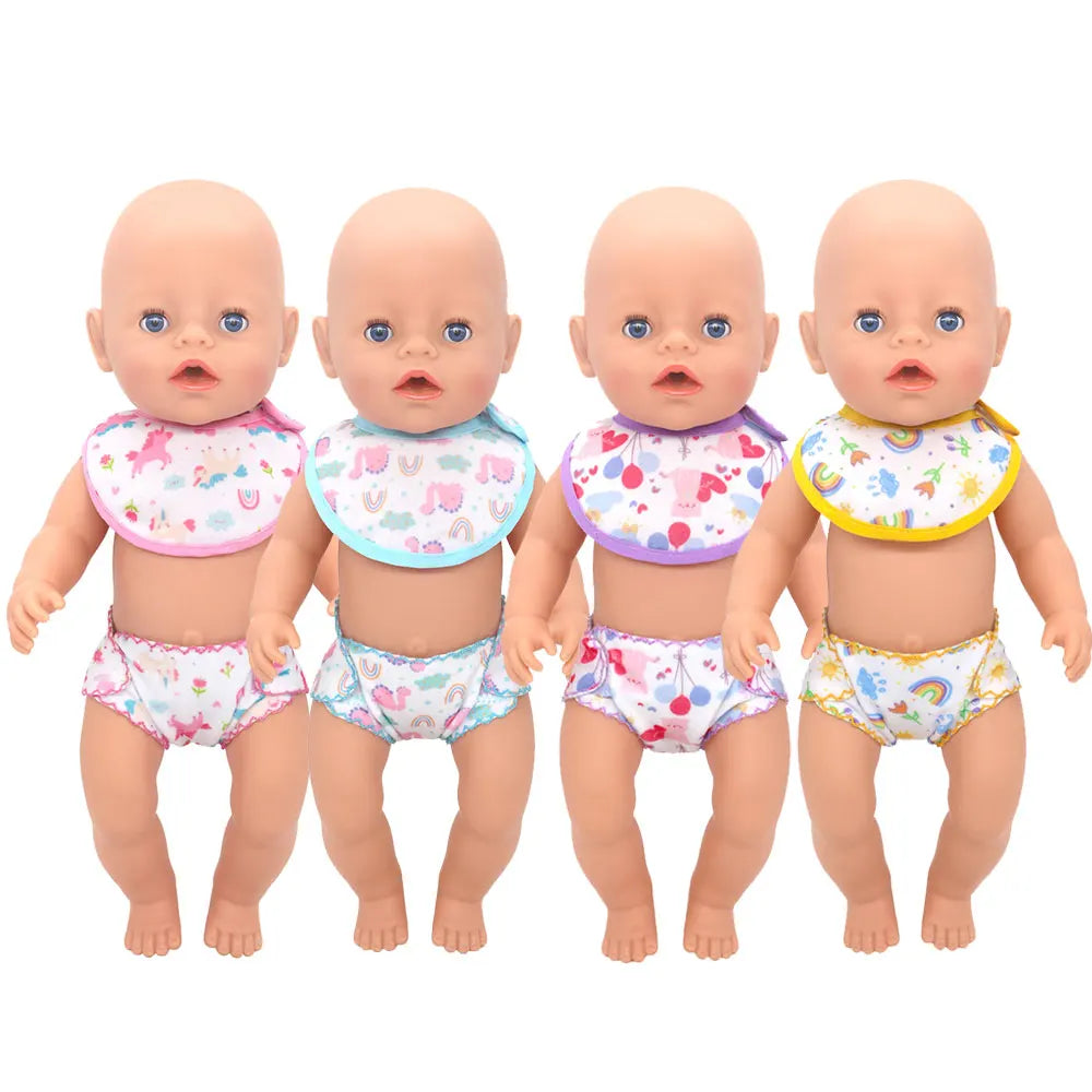 2023 New Drool towel set  For 17 Inch Baby Doll 43cm Doll Clothes, Doll Accessories.