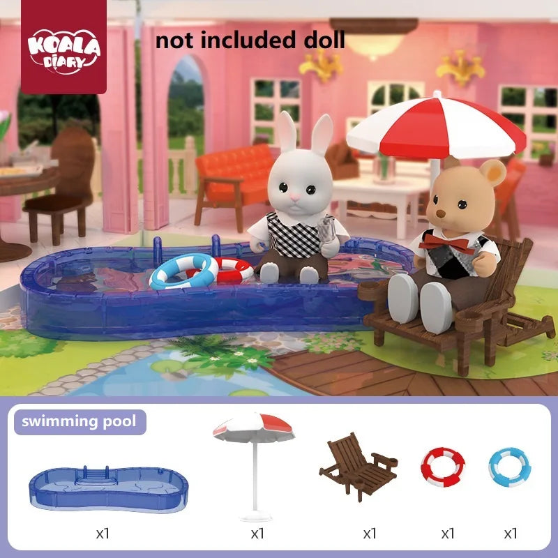Original Toys Miniature Items Furniture Family Toys Dollhouse LivingRoom Bathroom Kitchen Set Pretend Creative Ideas Kids Toys