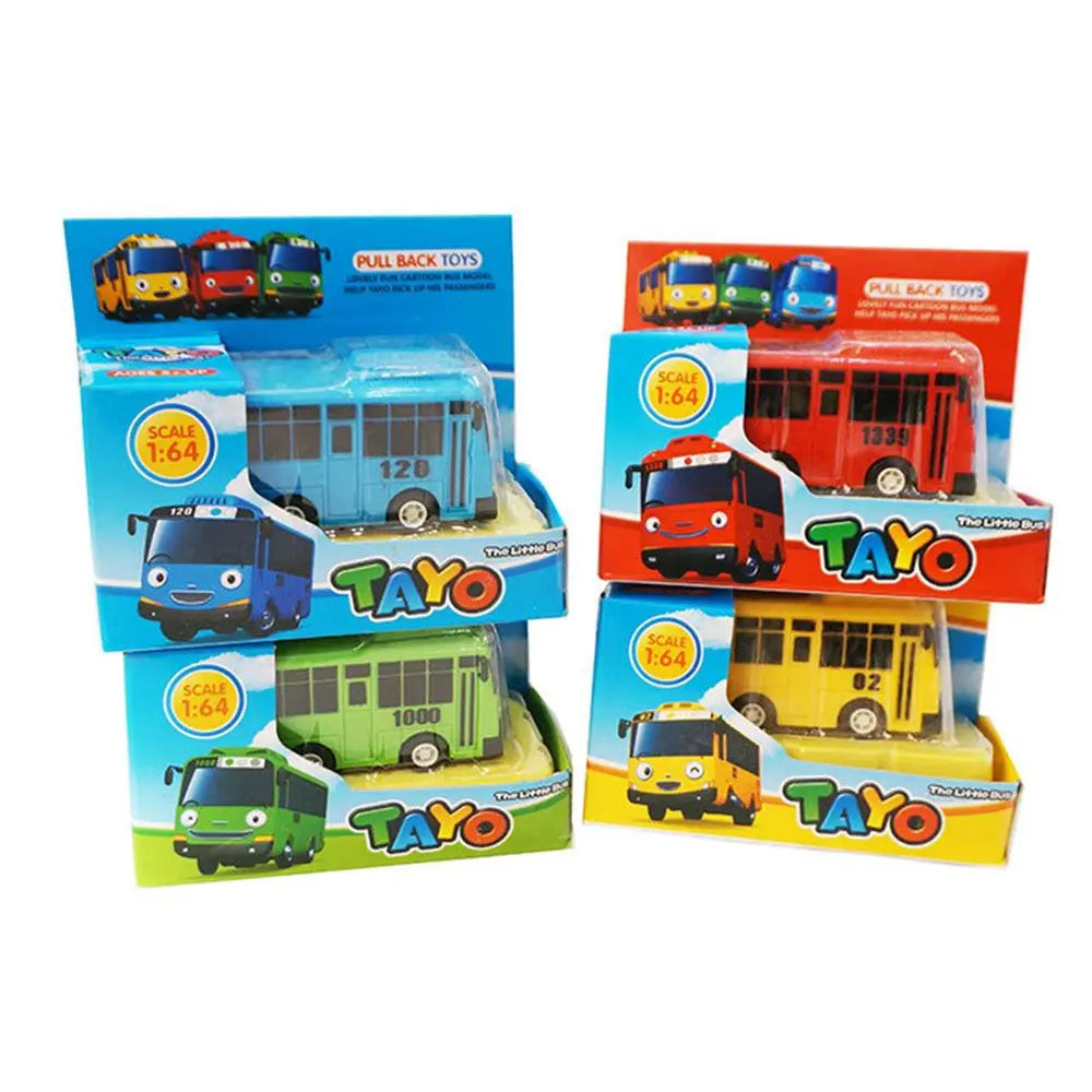 Plastic Little Gifts Children Educational Mini Pull Back Bus Toys TAYO Bus Car Model Buses