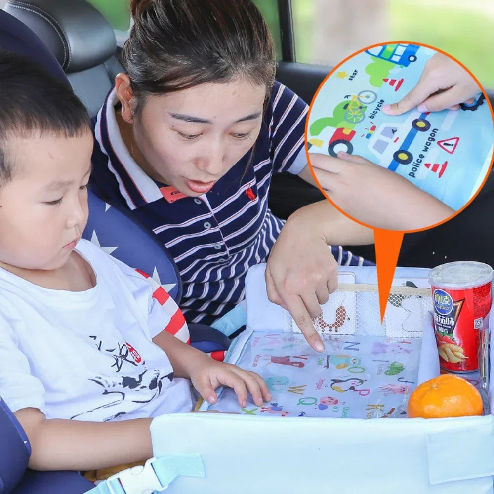Baby Seat Tray Small Plate Children's Car Dining Table Multi-functional Waterproof Storage Interior Accessories