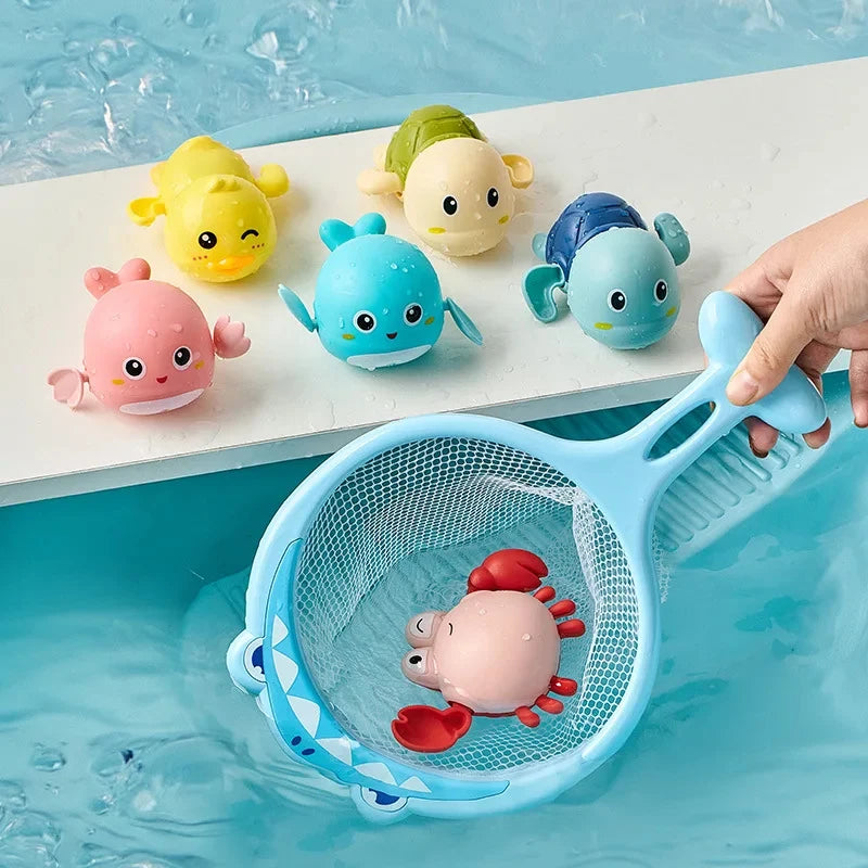 Baby Bath Toys Kids Swimming Clockwork Dolls Play Water Fun Bathing Cute Funny Children Bathroom Shower Bathtub Animals Toy