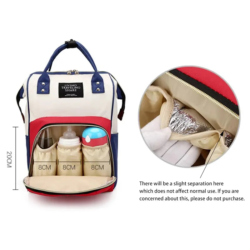 Large Capacity Canvas Mummy Bag Multifunctional Baby Bottle Thermal Insulation Travel Storage Bag Fashion Mummy Bag Hanging Bag