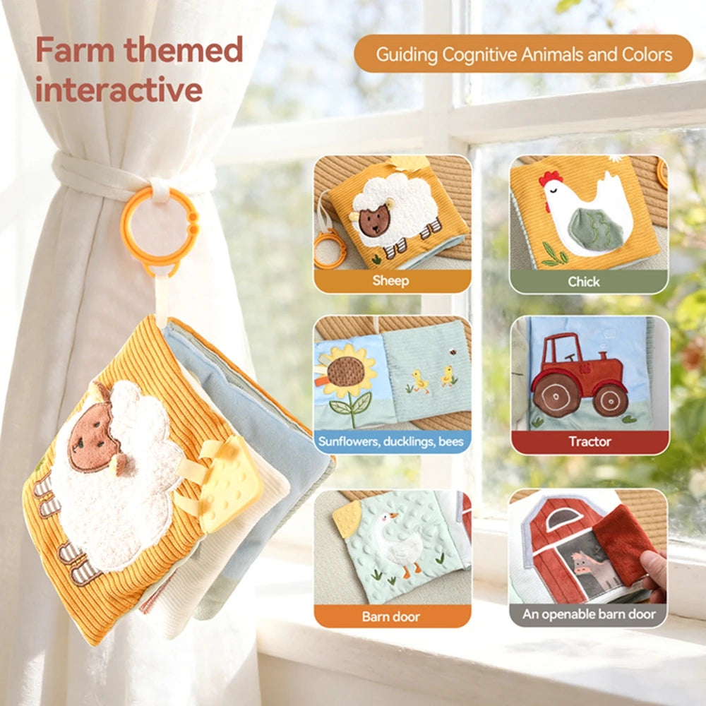 Baby Educational Cloth Book Toy Cute Little Lamb Soothing Cognitive Early Learning Book Newborn Enlightenment Essentials