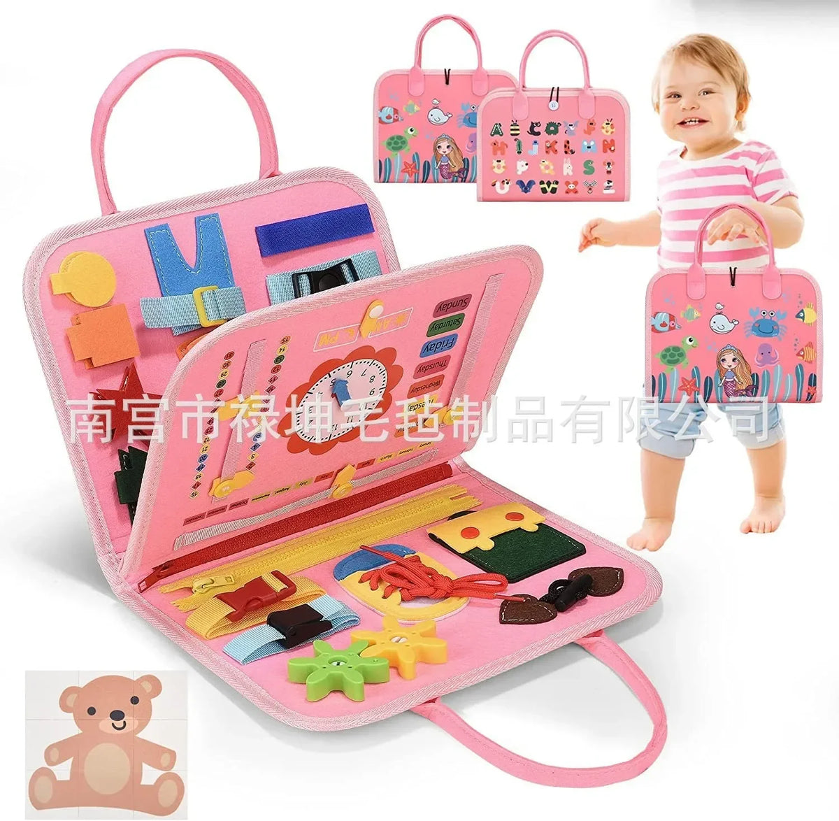 New Montessori Kids Travel Toy Felt Activity Quiet Books Busy Board Activity Educational Sensory Learning Book for Kids Gifts