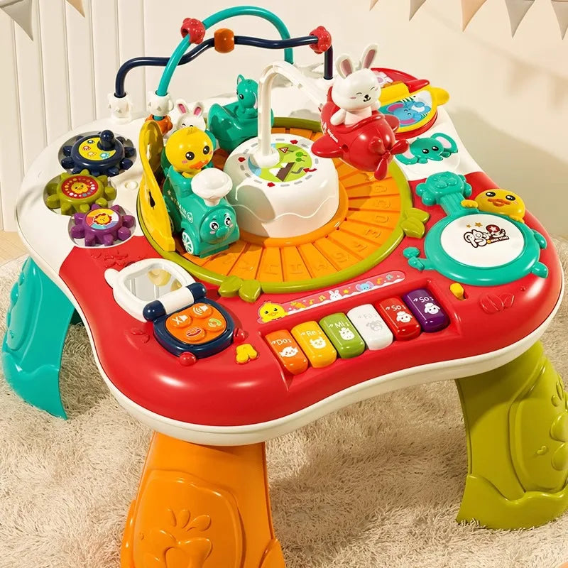 Kids Multifunctional Early Education Game Table Electric Train Baby Montessori Learning Busy Board Sensory Toys for Toddler Gift