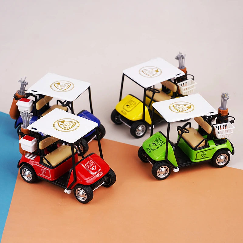 1:12 Kids Car Model Play Toys Dollhouse Miniature Golf Cart Model Alloy Pull-back Car Doll House Accessories