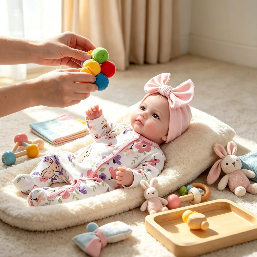 2 Options 20 Inch LouLou Open Blue Eyes Reborn Baby Dolls Realistic Newborn Baby Doll For Pretend Play & Collection Gift