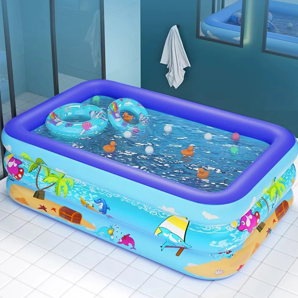 Framed Swimming Pool Cartoon Pattern Baby Bath Bathtub Thickening Swimming Pool for Summer Outdoor Indoor