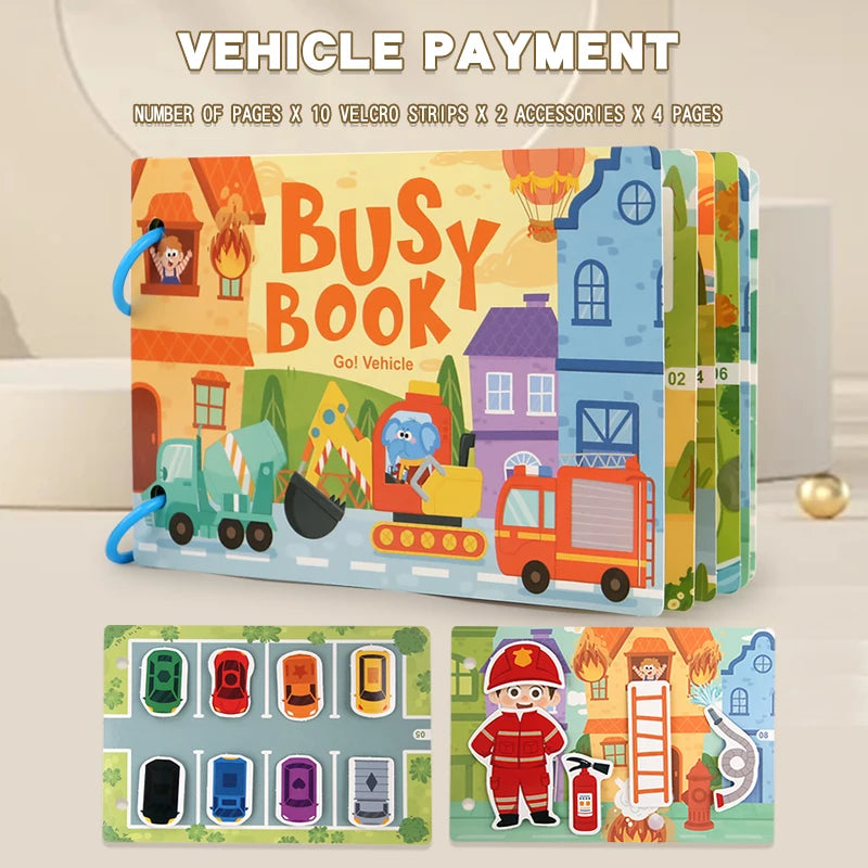 Montessori Baby Busy Book My First Quiet Book Paste Early Learning Education Toy Children Toy Matching Game for Babies