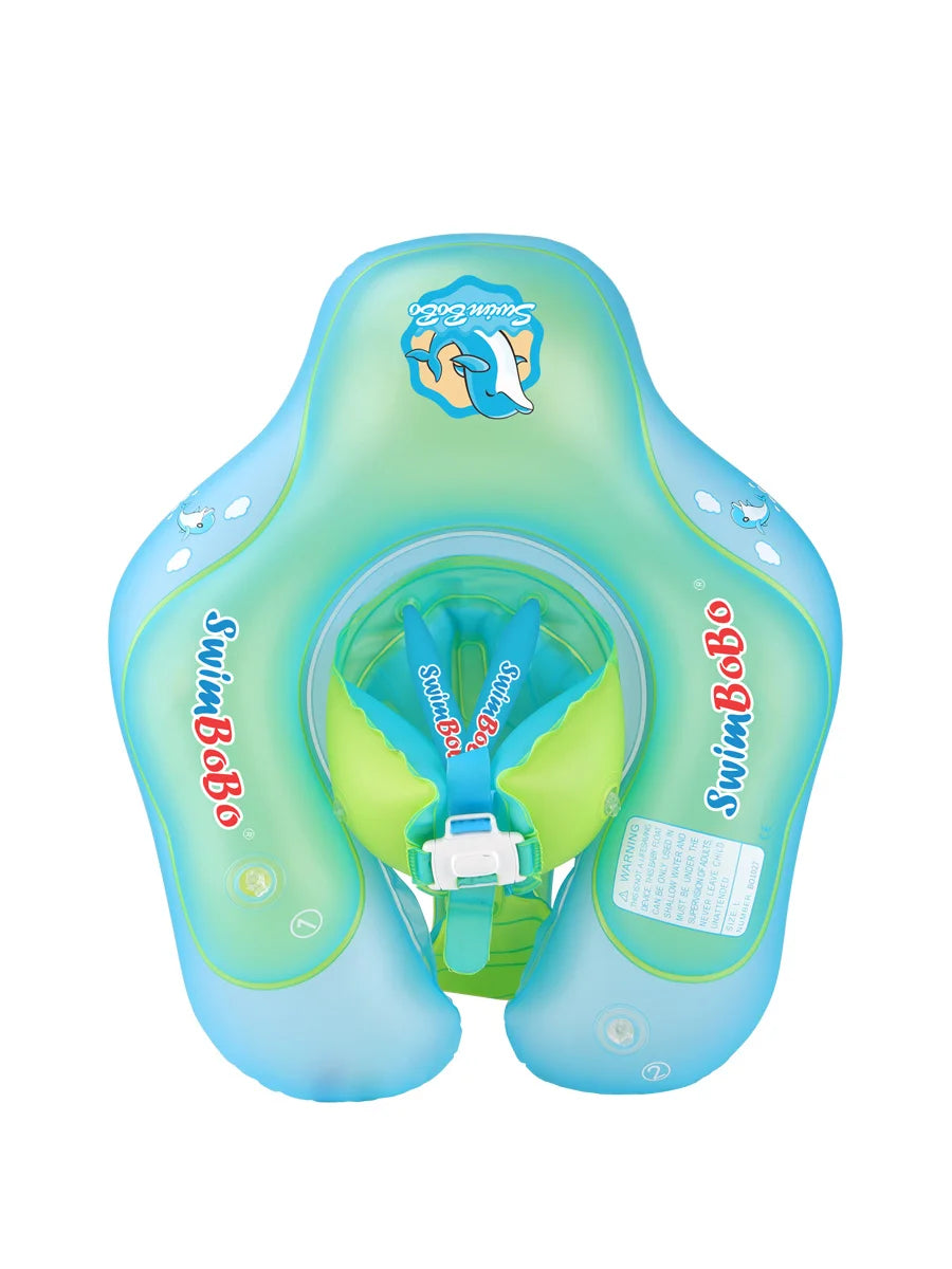 Swimbobo Safe Anti-Slip Baby Float with Safety Shoulder Straps, Inflatable Swimming Pool Ring for Infant, Prevent Tipping Over,