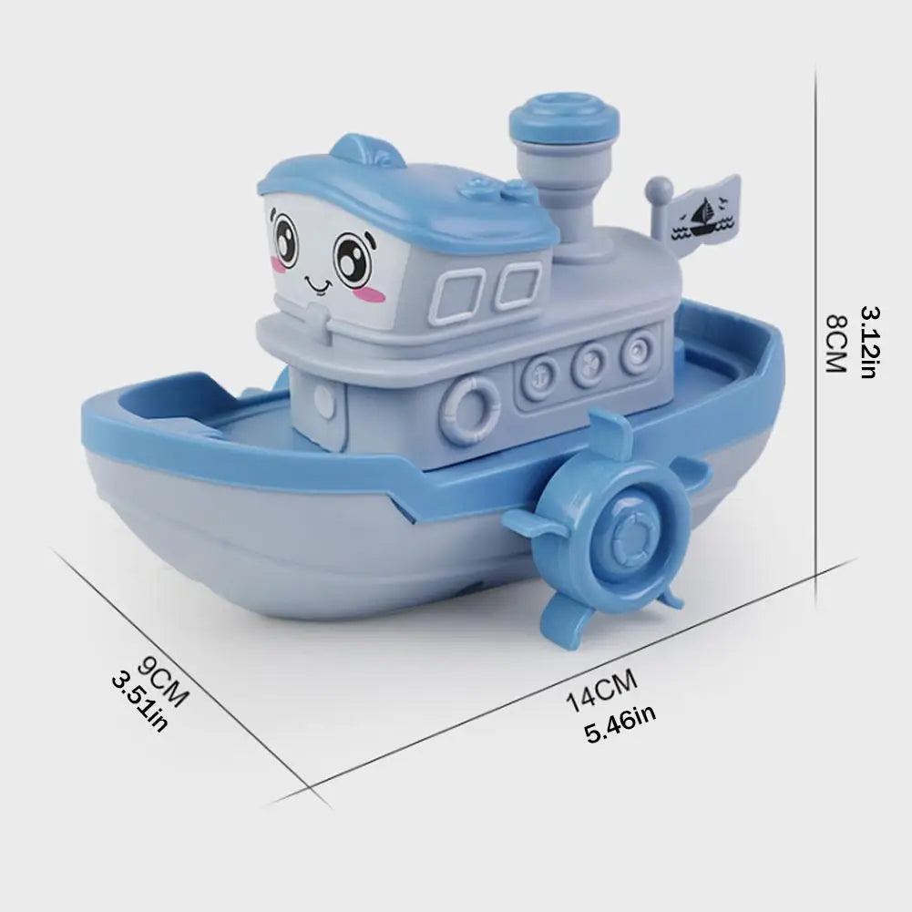  Bath Toy Swimming Water Toys Cartoon Soft Rubber Car Boat Float Squeeze Sound Water Spray Kids Water Play Toys Gifts