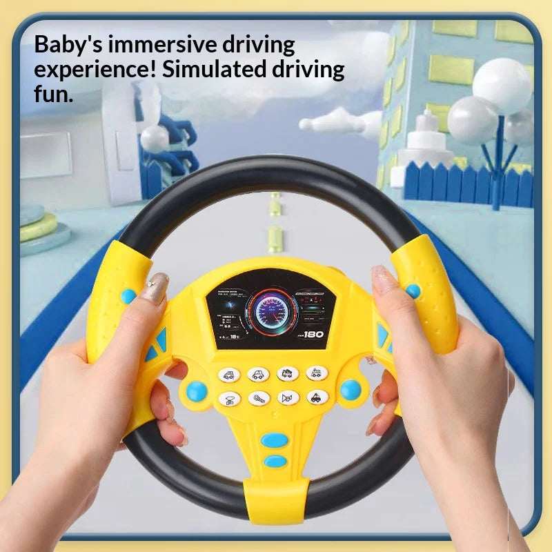 Children's Boy Car-Style Co-Driver Steering Wheel Simulation Toy for Kids, Educational Toy for Babies to Drive a Car and Simulate Driving